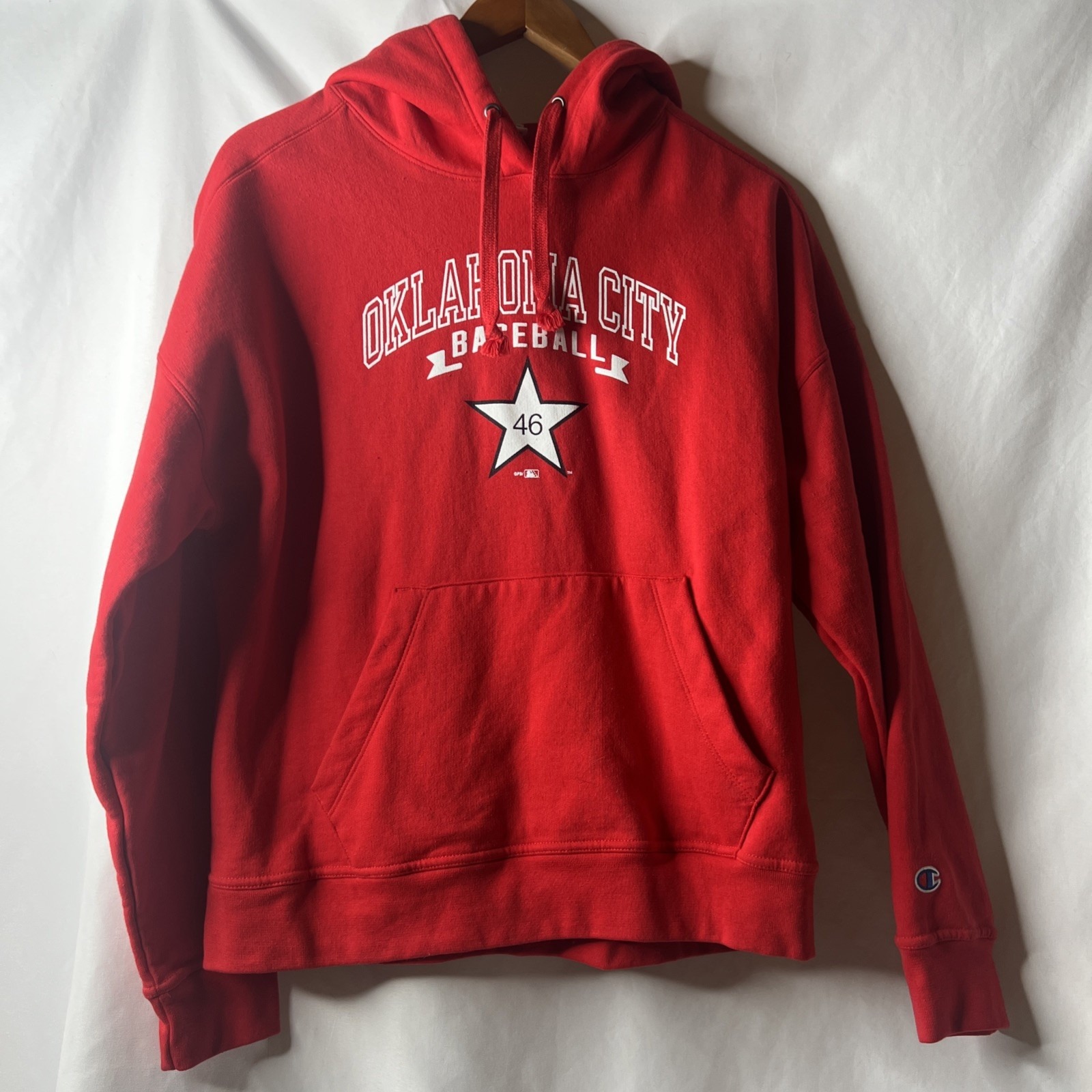 Womens Champion Large Oklahoma City Baseball Red Hoodie College Sports